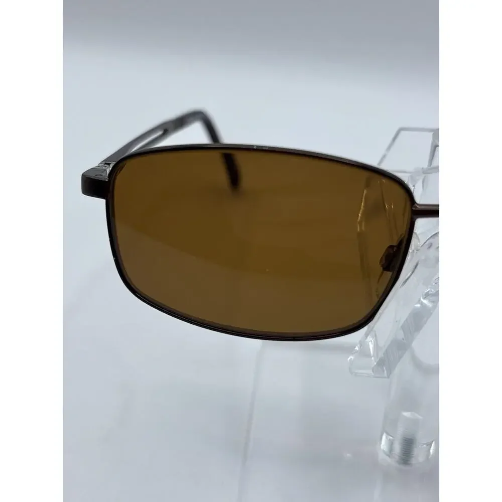 TurboFlex TF368 Brown Rectangular Sunglasses 54-18 Memory Metal Frame